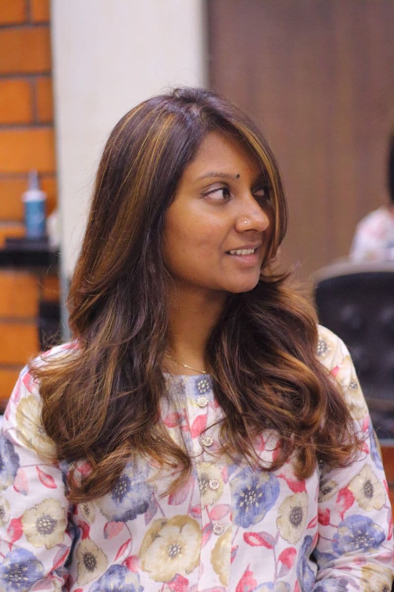 Balayage with soft dimensional tones